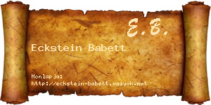 Eckstein Babett névjegykártya